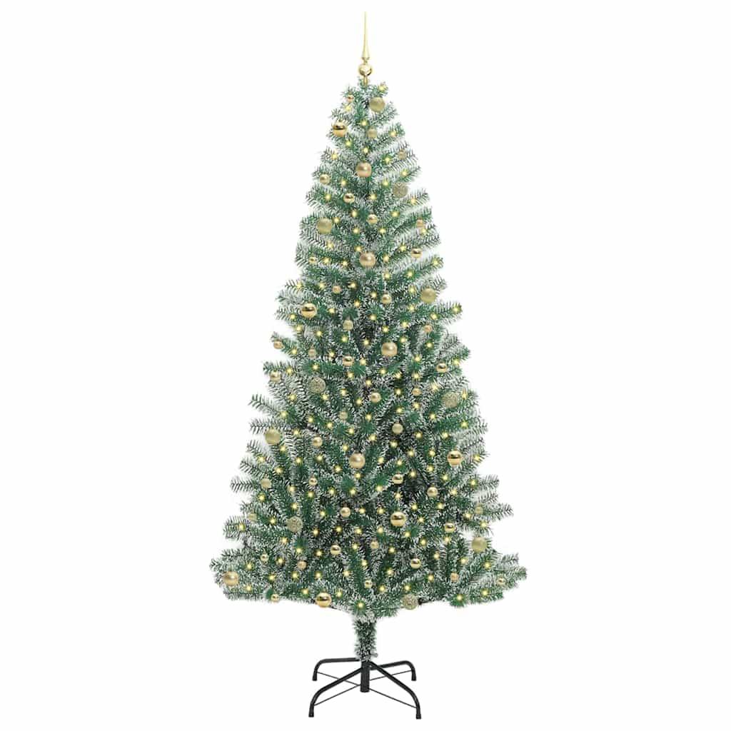 ComfortXL - Grand Sapin de Noël Artificiel Enneigé 240 cm, Kit Complet avec 120 Boules et Guirlande LED USB – ComfortXL Outdoor Living - Image 3