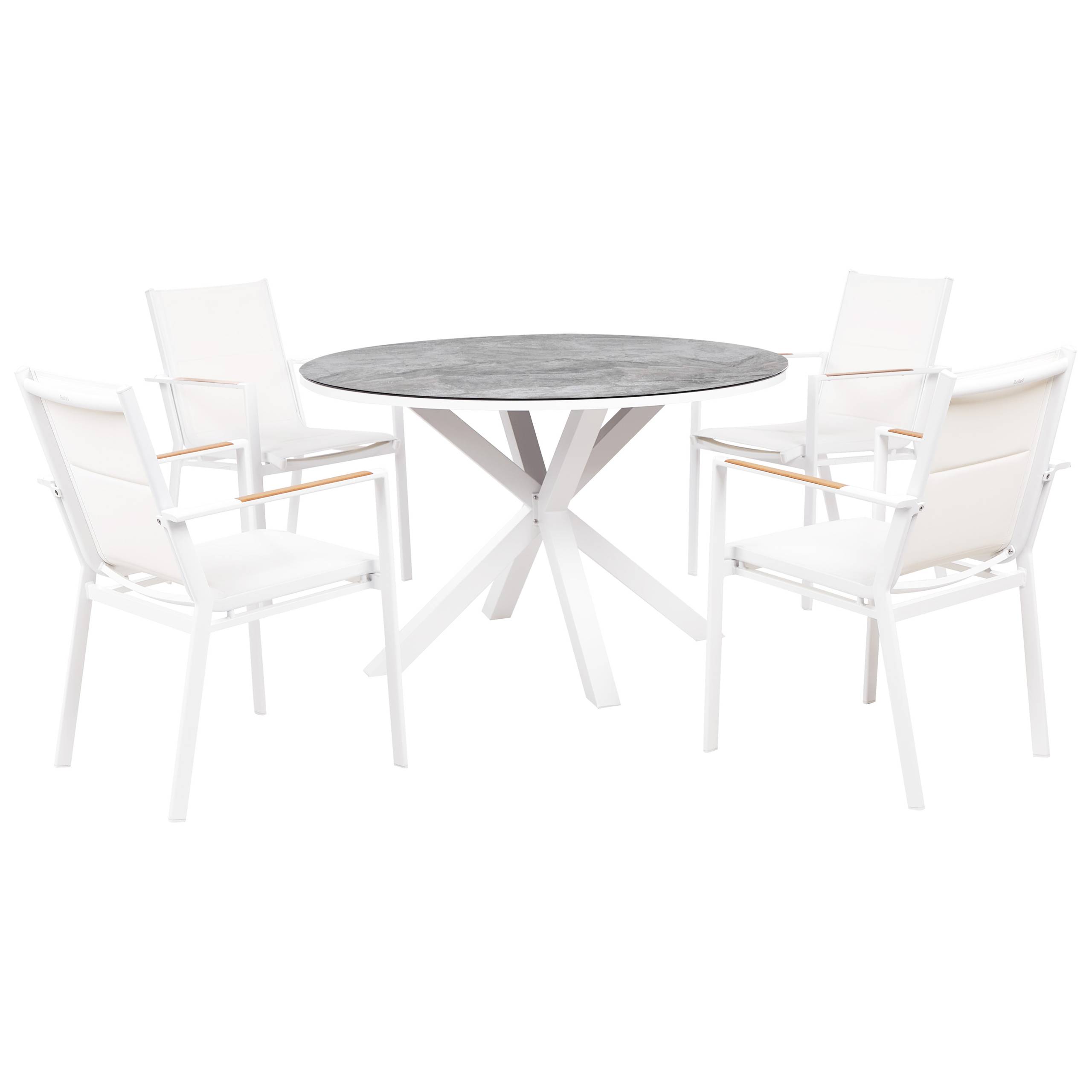 Beliani - Set de salle à manger, 4 Personnes Aluminium Blanc MALETTO/BUSSETO - Beliani - Image 2