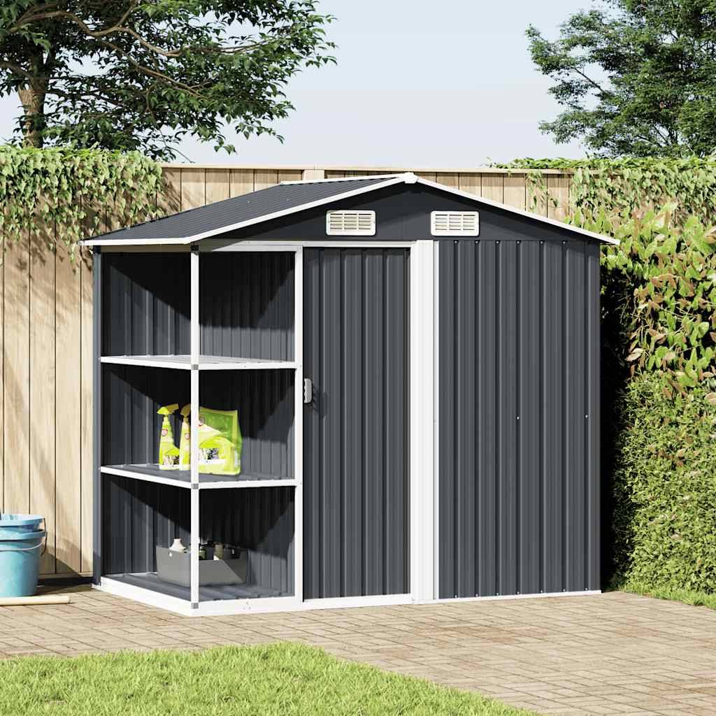 Vidaxl - Abri de jardin avec étagère Anthracite 205x130x183 cm Fer vidaXL 47106 - Image 1