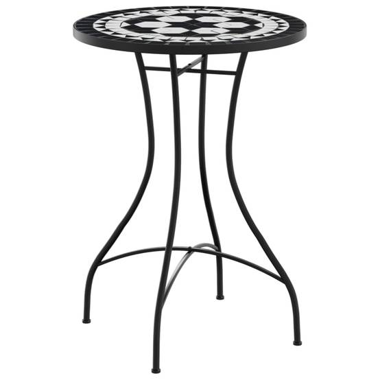 Maison Chic - Table de jardin | Table de bistro mosaïque noir et blanc Ø50x70 cm céramique - Image 1