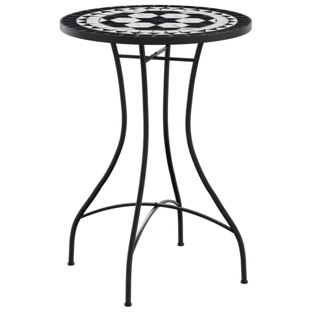 Maison Chic - Table de jardin | Table de bistro mosaïque noir et blanc Ø50x70 cm céramique - Image 1