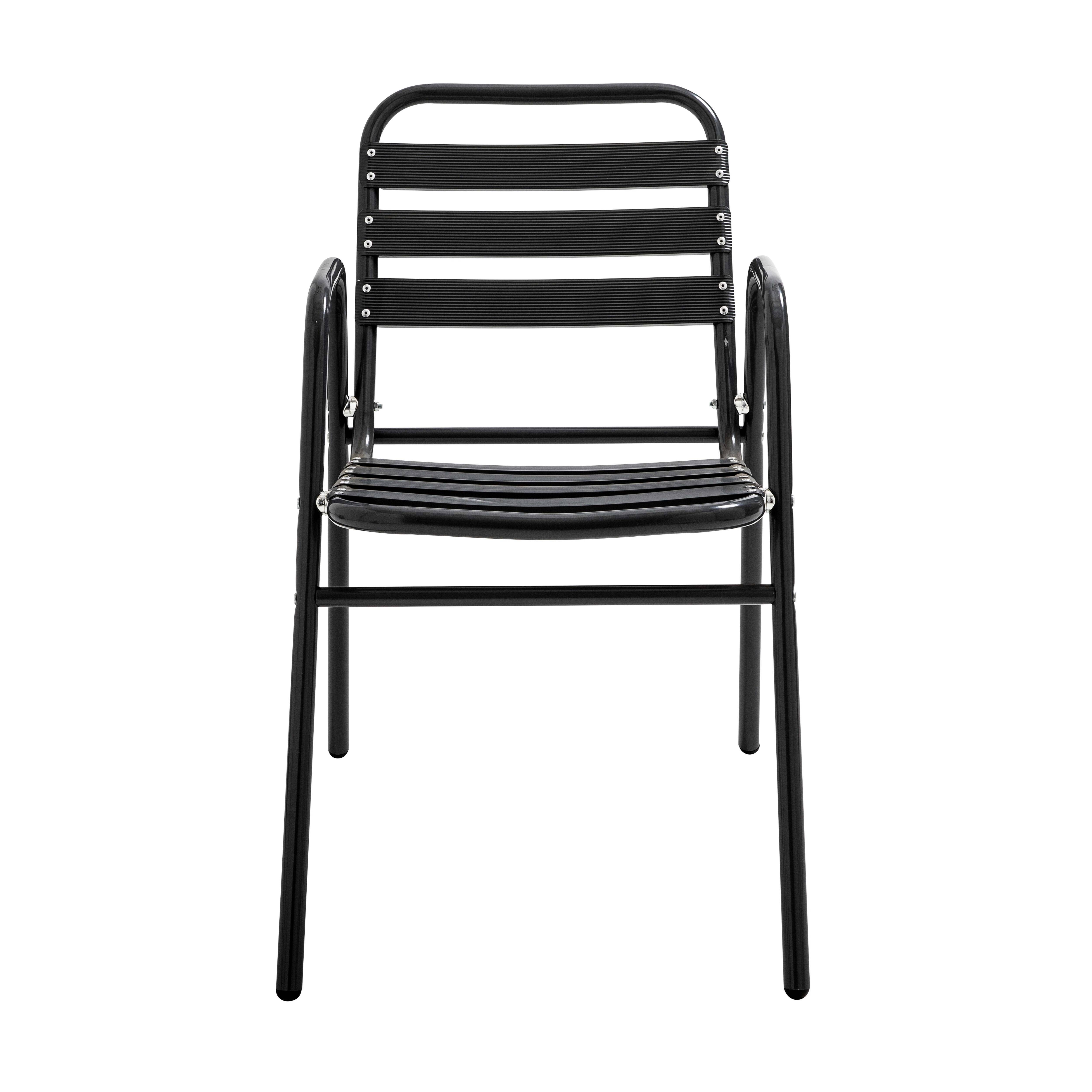 Oviala - Lot de 4 fauteuils de jardin aluminium noir Nothing Hill - Oviala - Image 3