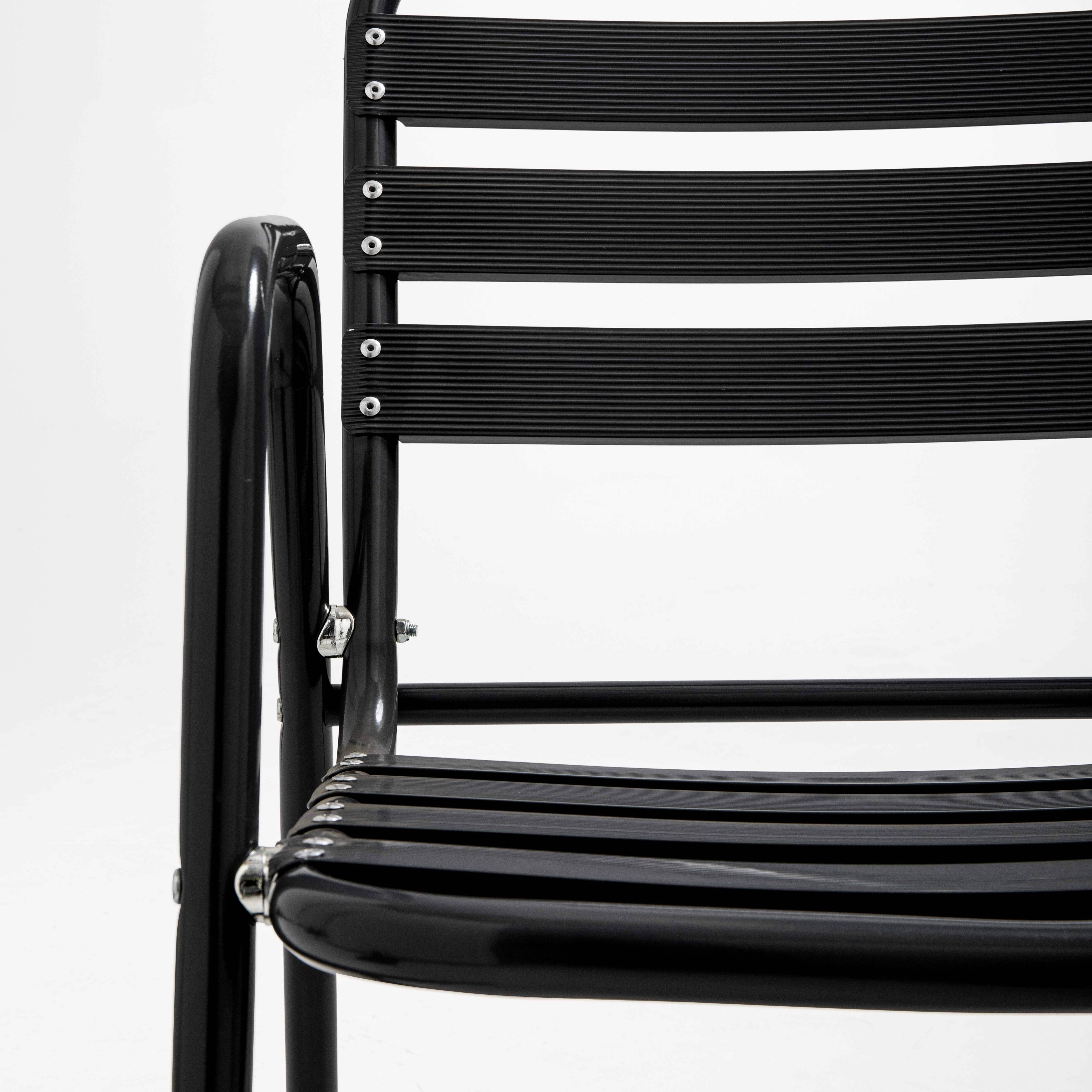 Oviala - Lot de 4 fauteuils de jardin aluminium noir Nothing Hill - Oviala - Image 6