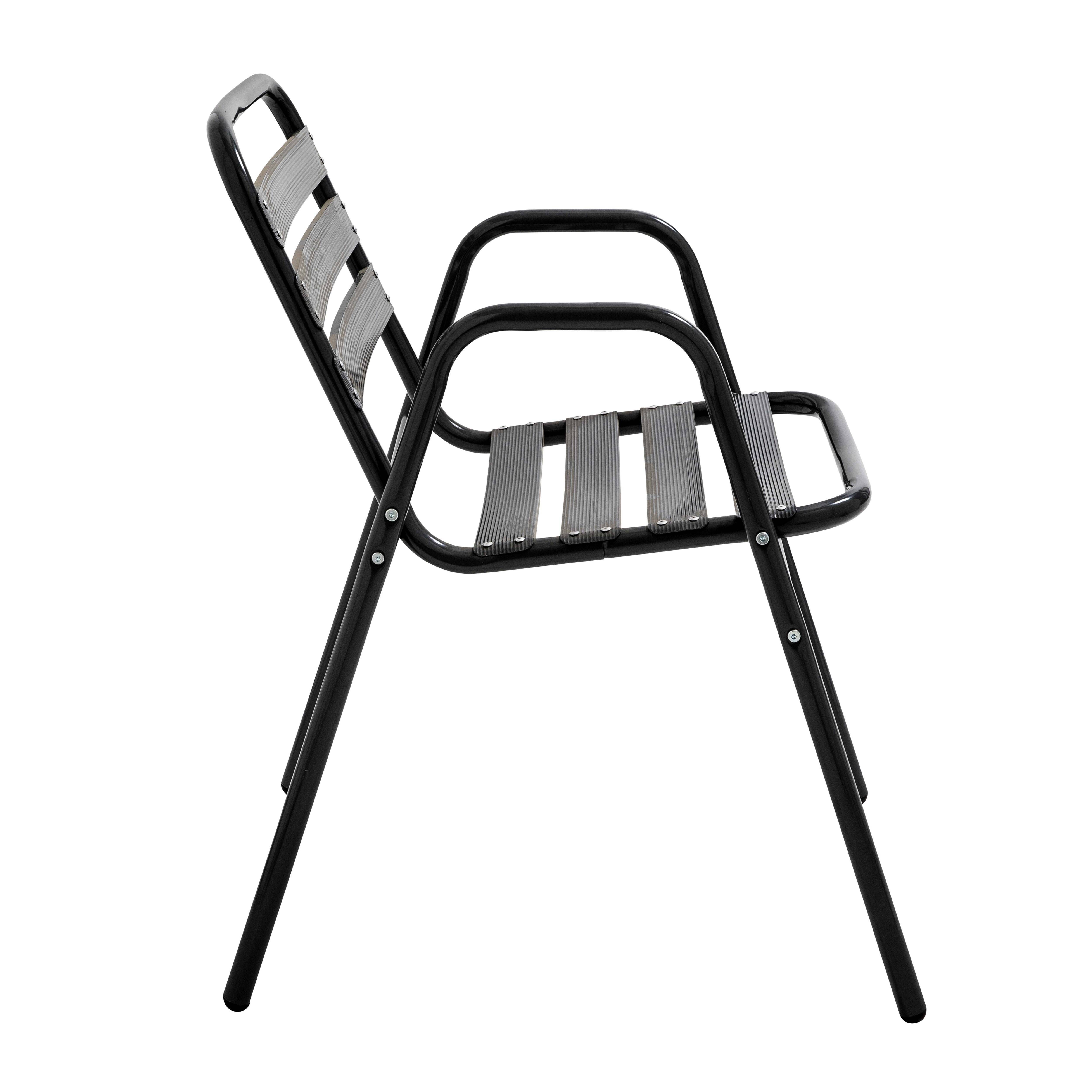 Oviala - Lot de 4 fauteuils de jardin aluminium noir Nothing Hill - Oviala - Image 5