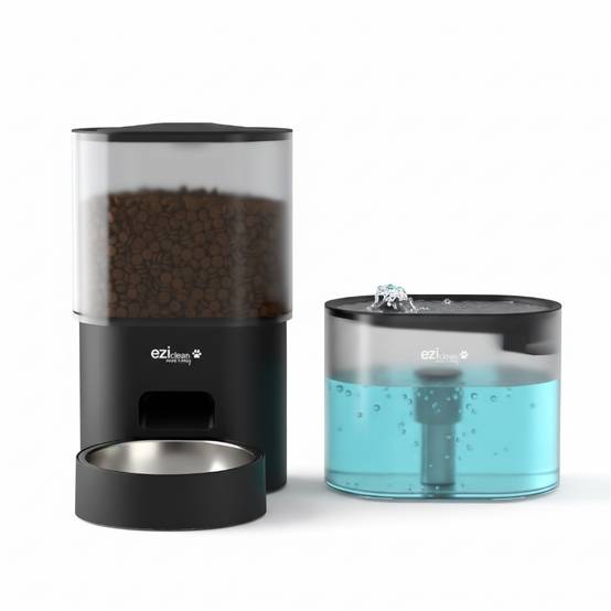 Distributeur de croquettes et fontaine pour chat et petit chien Eziclean® Nutribot Connect Ultra (3,5L/3L) - Image 1