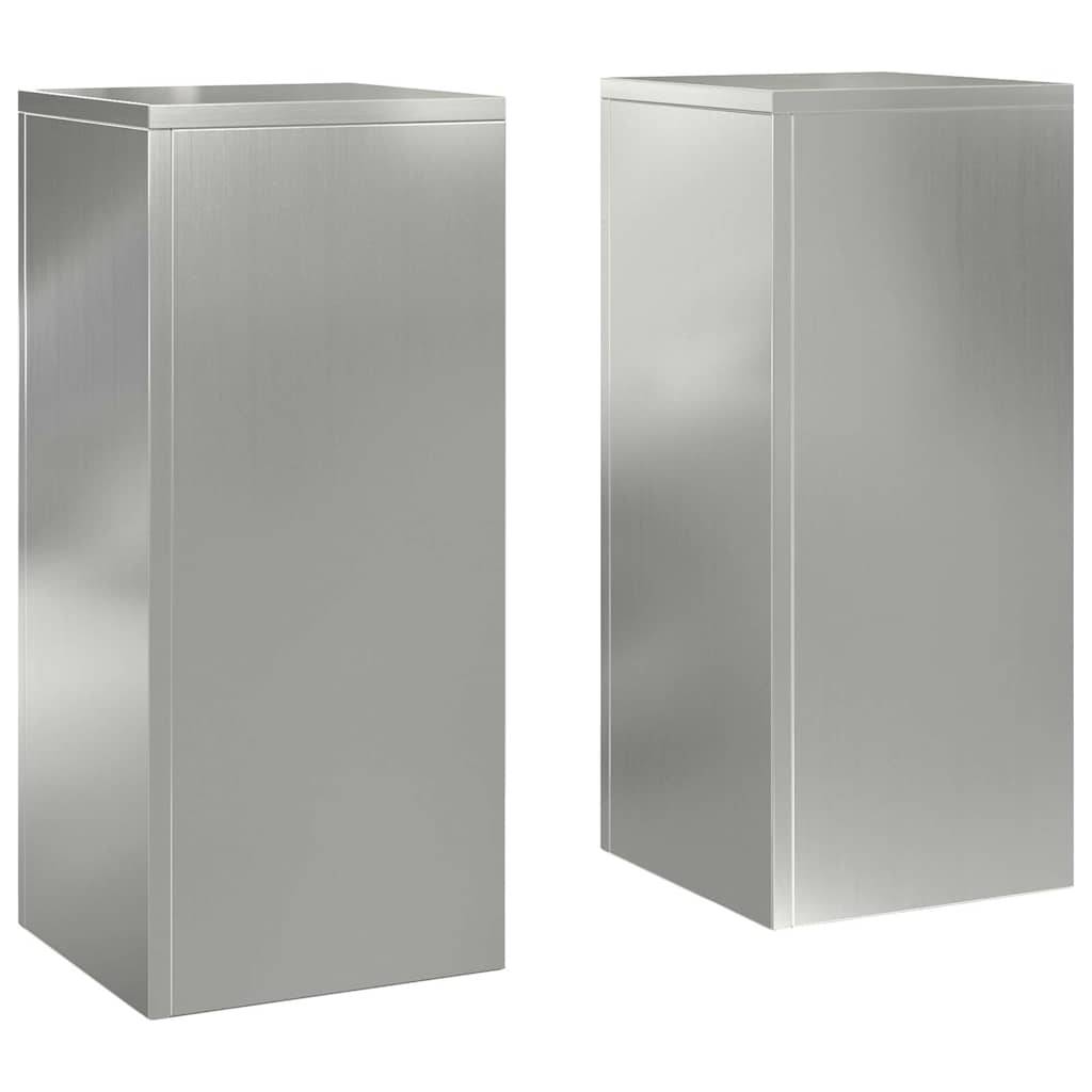 Vidaxl - Support de Plante 2 pcs Argent 24 x 24 x 55 cm Acier galvanisé vidaXL 865818 - Image 2
