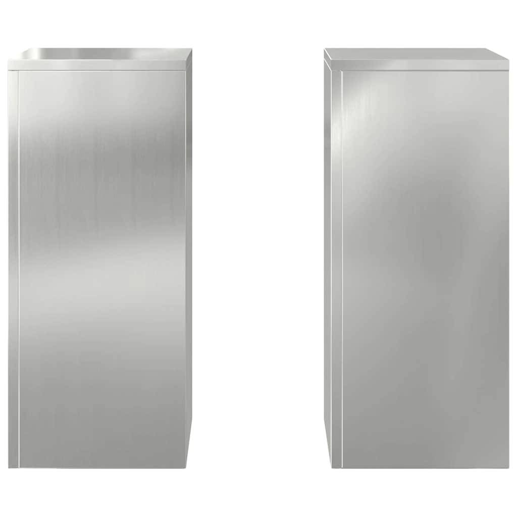 Vidaxl - Support de Plante 2 pcs Argent 24 x 24 x 55 cm Acier galvanisé vidaXL 865818 - Image 7