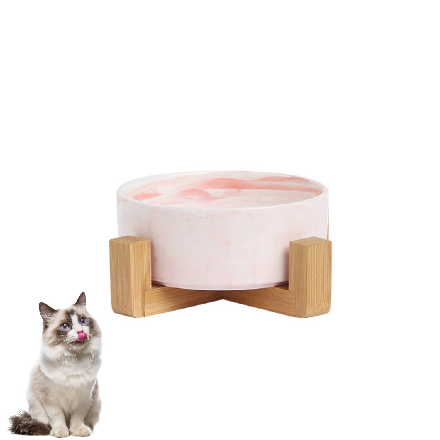 DtopbuyAge - Bol surélevé en Céramique et Bois pour Chat DtopbuyAge - Image 1