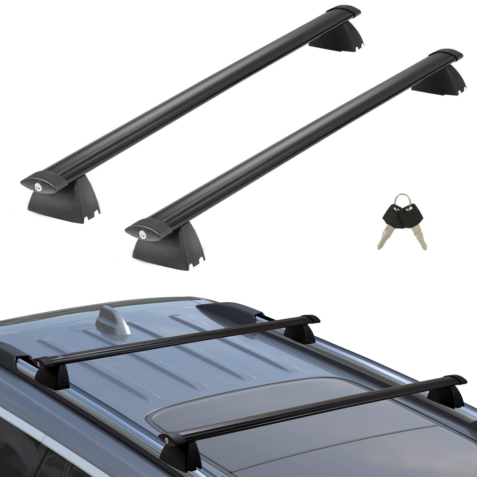 VEVOR Barres de toit transversales 2 PCs compatible JEEP GRAND CHEROKEE 2011-2021, aluminium. - Image 1
