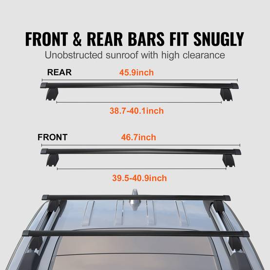 VEVOR Barres de toit transversales 2 PCs compatible JEEP GRAND CHEROKEE 2011-2021, aluminium. - Image 3