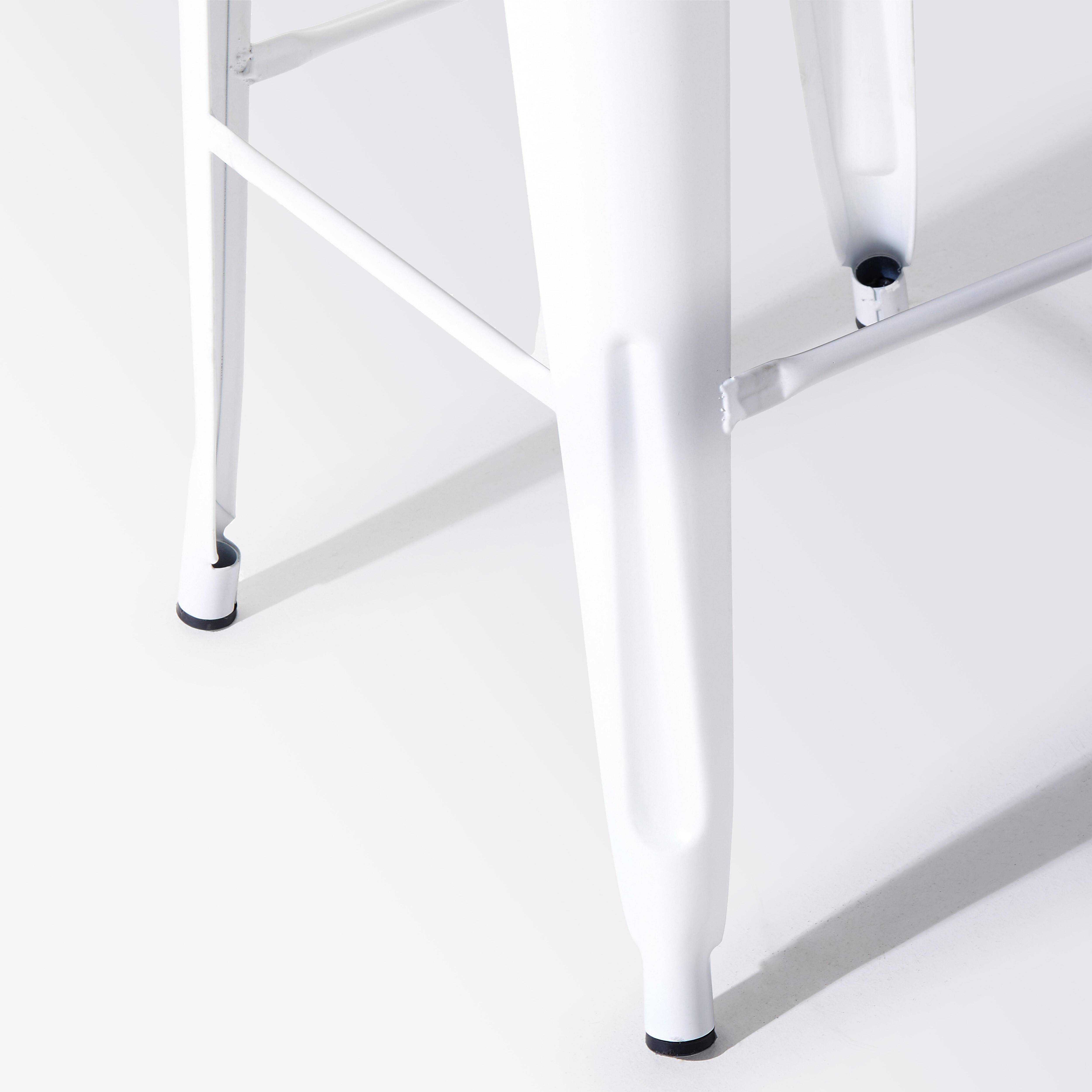 Oviala - Lot de 4 tabourets de bar en acier blanc Indus - Oviala - Image 6