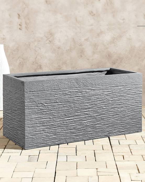 Beliani - Cache-pot d'extérieur Fibre d'argile Gris MYRA - 80x37x37- Beliani - Image 1