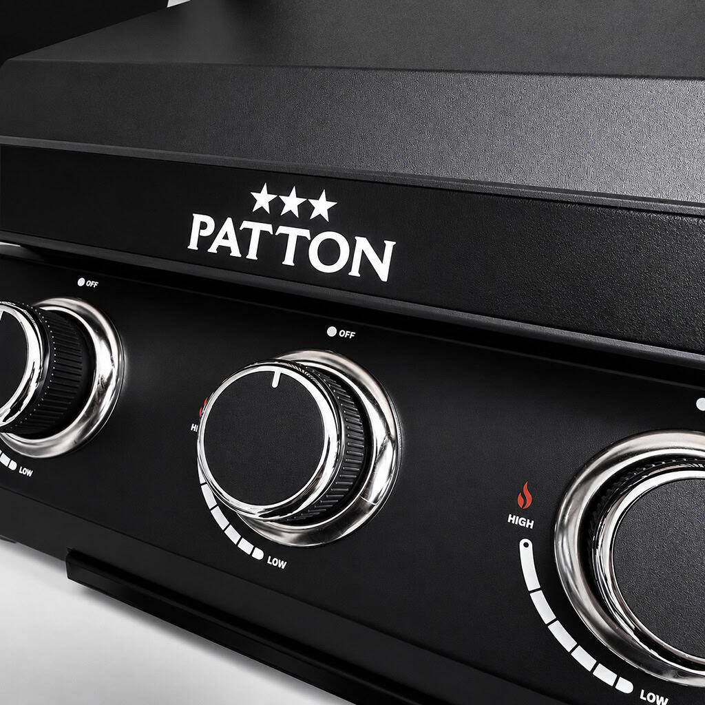 Plancha à gaz à poser Patton Vigor D300 avec 3 brûleurs, couvercle et plaque de cuisson en acier inoxydable - Noir - Image 6