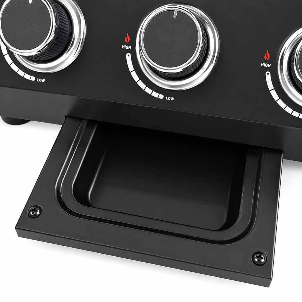 Plancha à gaz à poser Patton Vigor D300 avec 3 brûleurs, couvercle et plaque de cuisson en acier inoxydable - Noir - Image 8