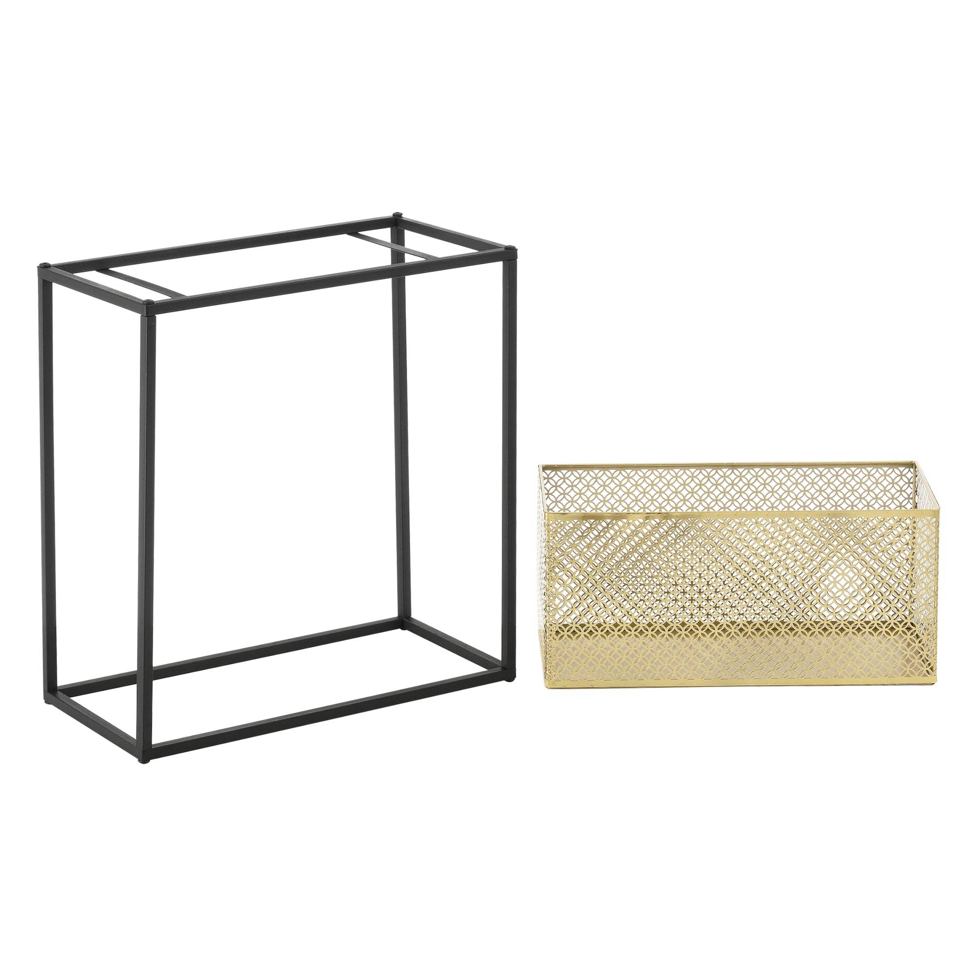 Helloshop26 - Lot de 2 supports de plante noir laiton - Image 4