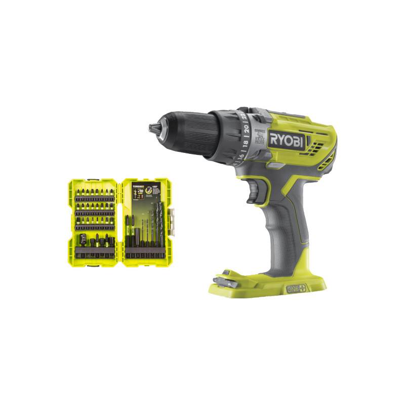 Ryobi - Pack RYOBI - Perceuse à percussion R18PD3-0 - 18V One+ sans batterie ni chargeur - Coffret 38 accessoires perçage-vissage-boulonnage RAK38DSDI2 - Image 1