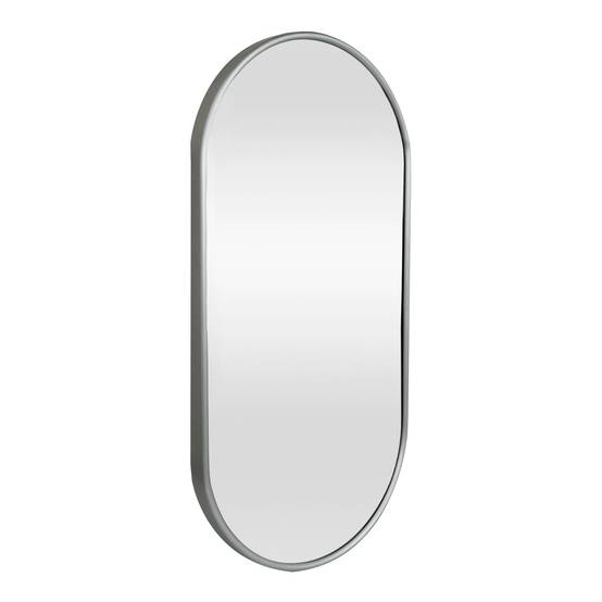 Miroir mural ovale 30 x 60 cm gris graphite - Image 1