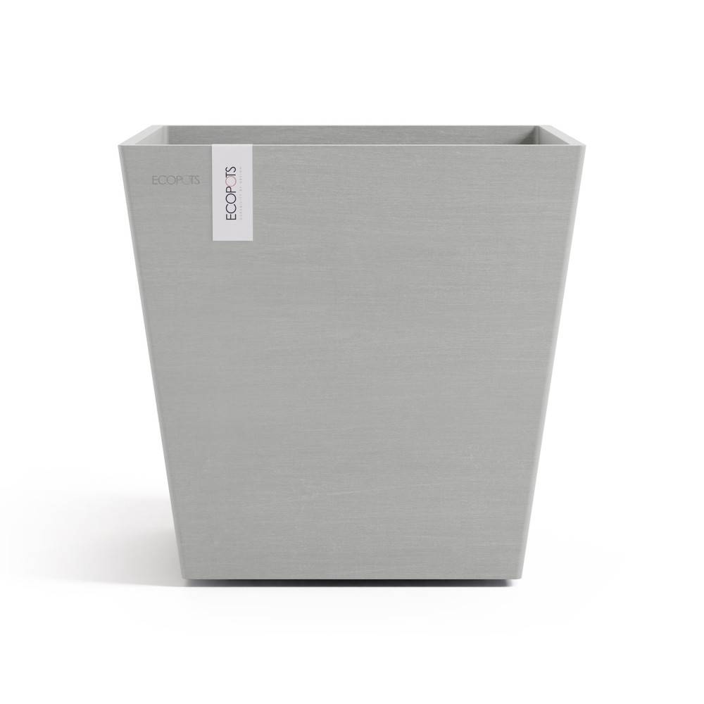 Ecopots - Pot Carré Rotterdam 35 Blanc Gris + réservoir d'eau - 35,2 x 35,2 x H. 34 cm - 30 L ECOPOTS - Image 2