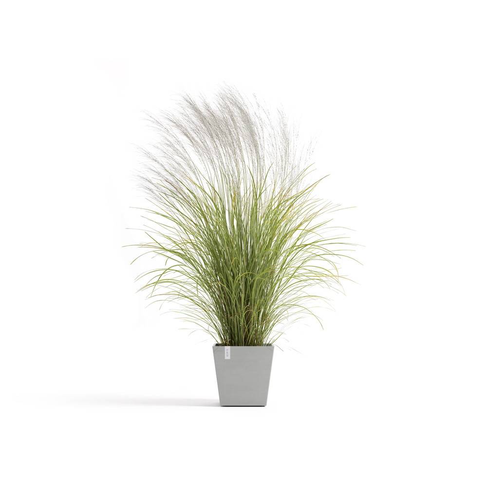 Ecopots - Pot Carré Rotterdam 35 Blanc Gris + réservoir d'eau - 35,2 x 35,2 x H. 34 cm - 30 L ECOPOTS - Image 1