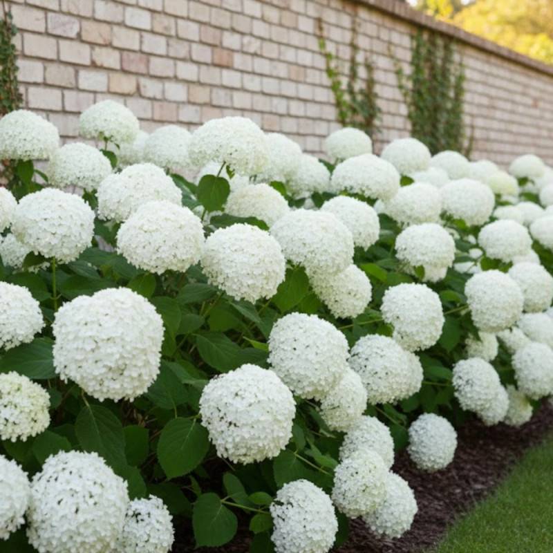 Hortensia de Virginie Annabelle, Hortensia arborescens à fleurs Blanche - feuillage Caduc - Pot de 7,5L - 60/80 cm-  hauteur à maturité De 1,00 m à 1, - Image 3