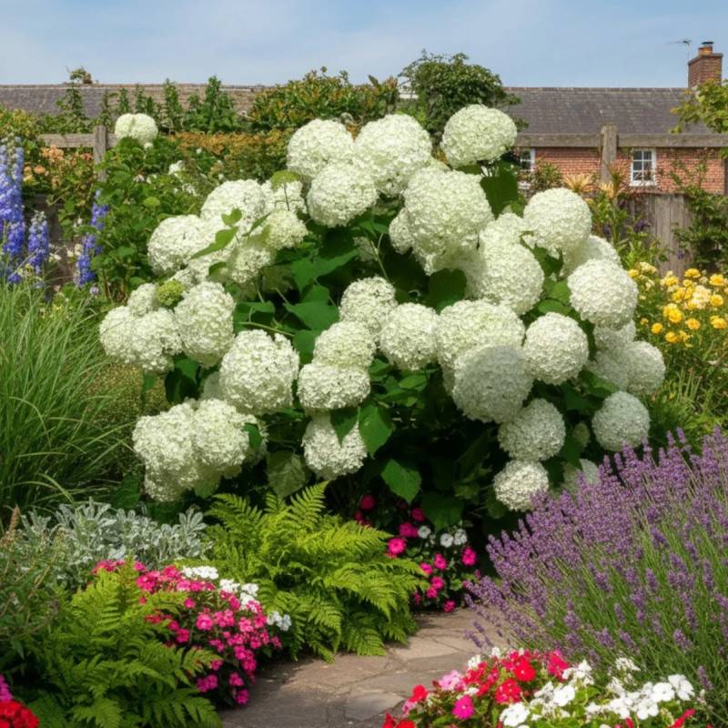 Hortensia de Virginie Annabelle, Hortensia arborescens à fleurs Blanche - feuillage Caduc - Pot de 7,5L - 60/80 cm-  hauteur à maturité De 1,00 m à 1, - Image 7