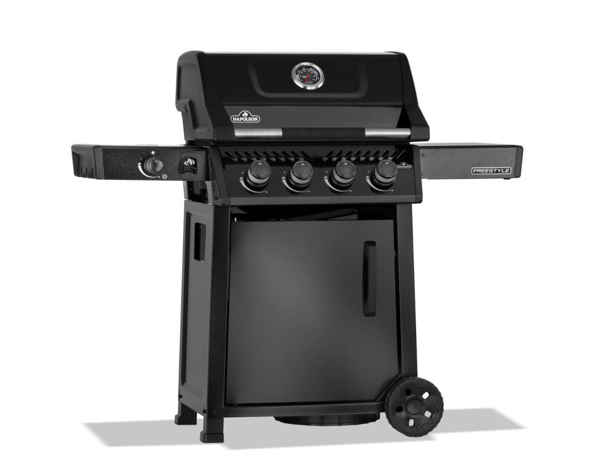 Napoleon - Barbecue gaz Freestyle 425 noir 4 brûleurs + 1 réchaud latéral + Rôtissoire + Plateau charbon + Boitier de fumage - Napoléon - Image 6