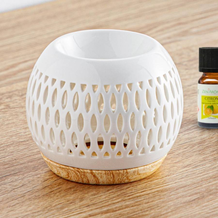 Brûle-Parfum Céramy Treillis 50 ml - Atmosphère Parfumée - Aromathérapie - Brûleur Fondant - Diffuseur Huiles Essentielles - H9,5cm - Image 8