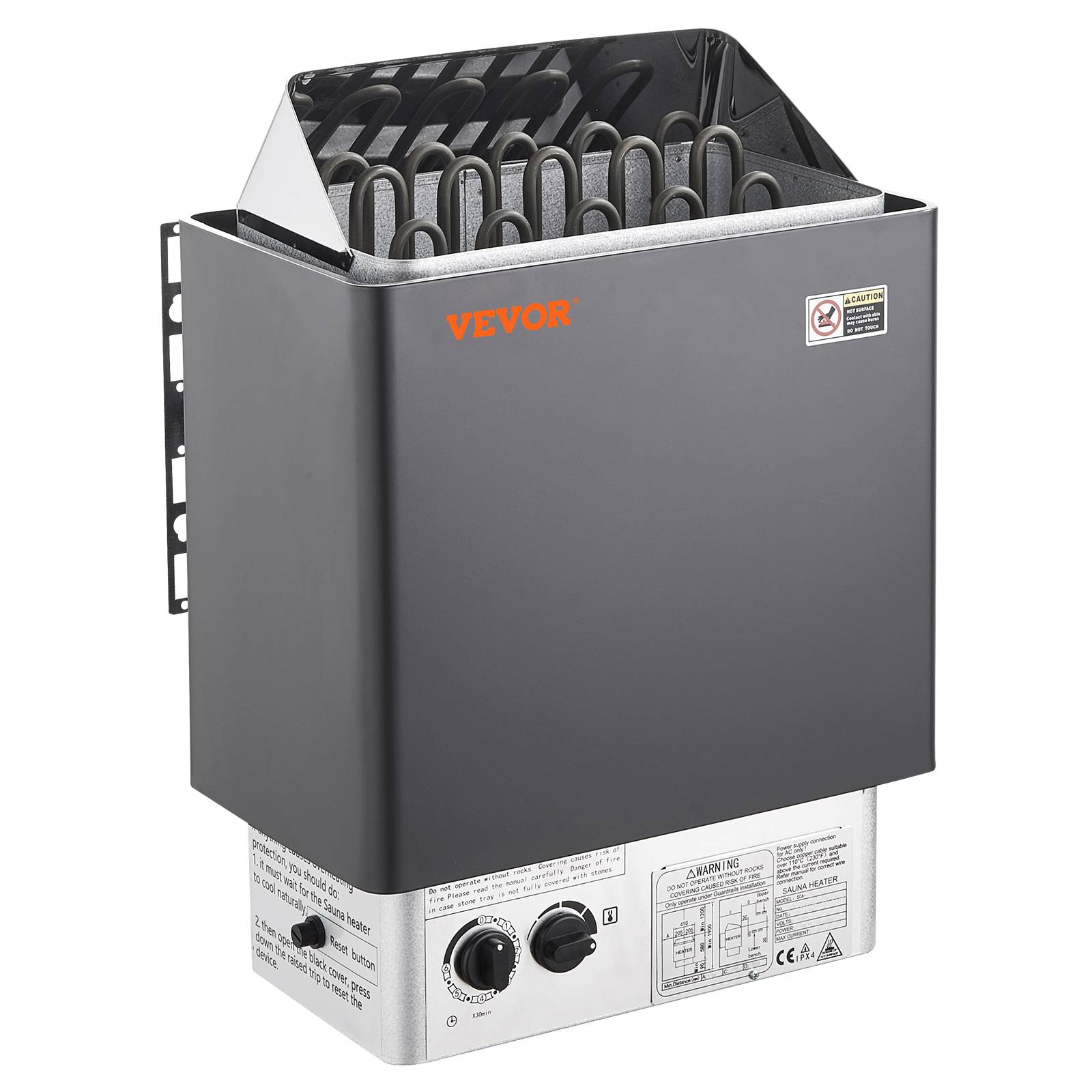 VEVOR Poêle de sauna électrique portable 8kW 400V 3N. Minuterie 3h, 110℃ max. Pour sauna 8-12m³, usage commercial, hôtel. - Image 1