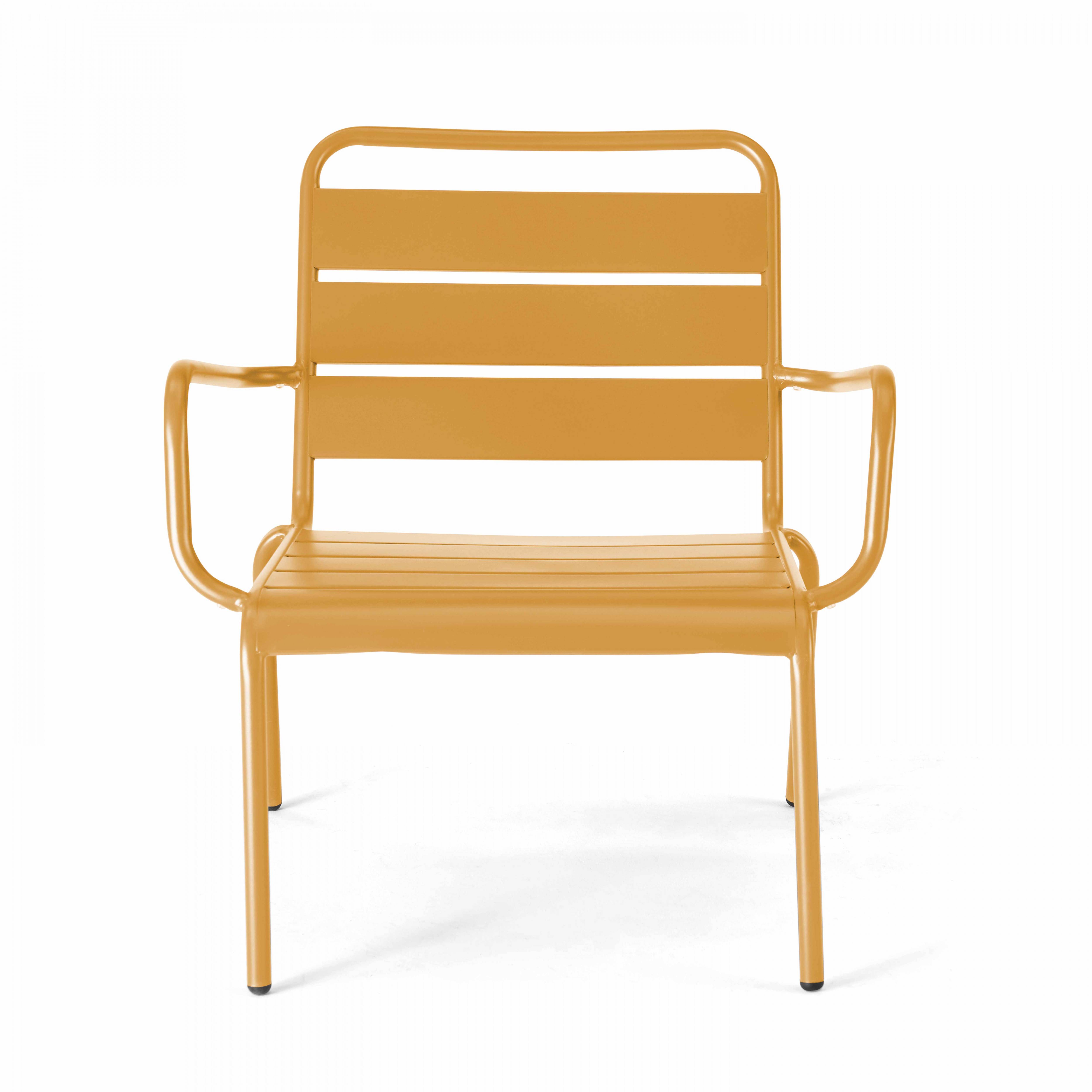 Oviala - Fauteuil relax et repose pied en métal jaune Palavas - Oviala - Image 6