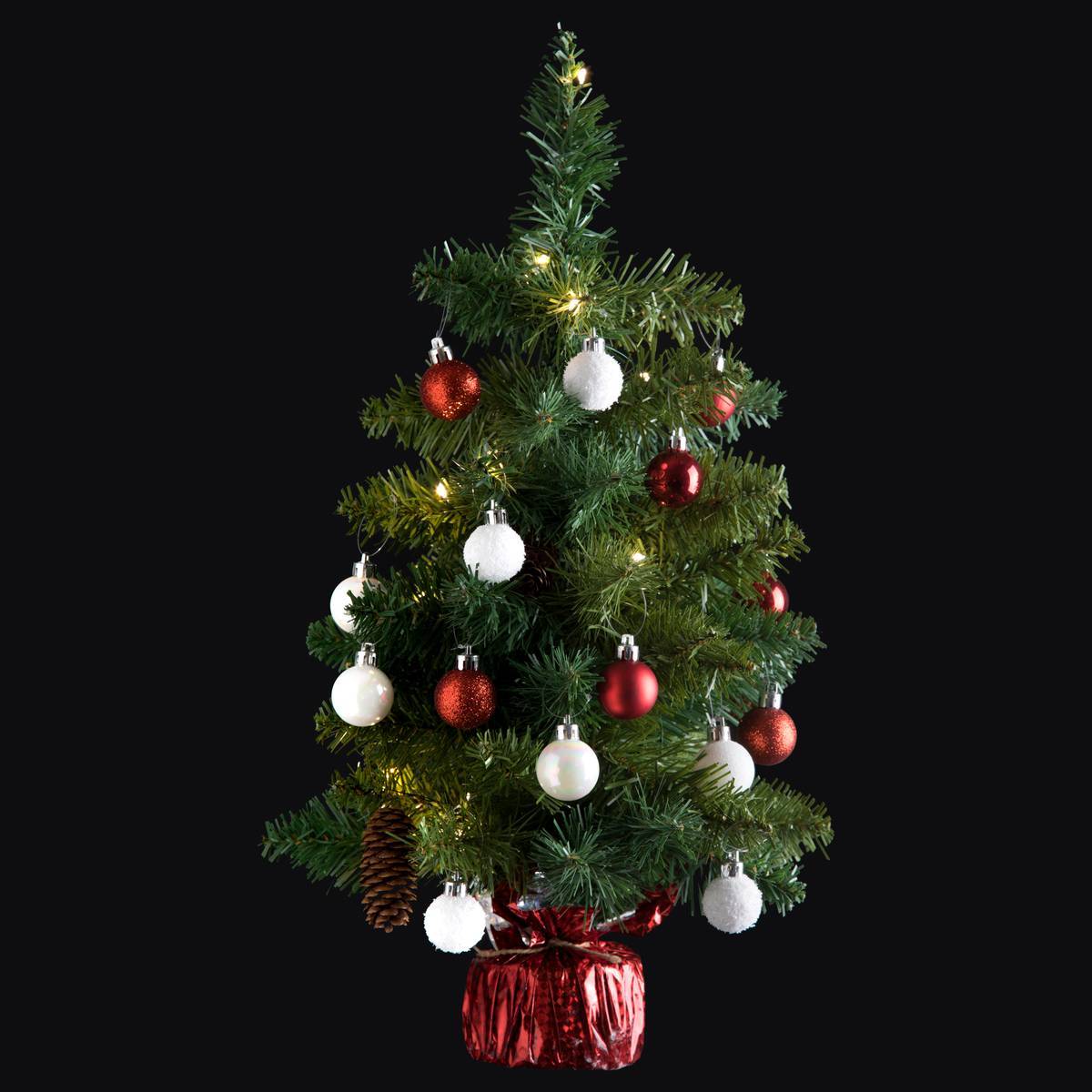 Sapin H.50cm avec décorations et guirlande lumineuse copper 20 LED en box palette assorti ATMOSPHERA CREATEUR D'INTERIEUR - Image 3