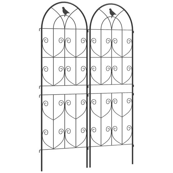 Treillis plantes grimpantes métal jardin support décoratif oiseaux noir 50x150cm - ComfortXL Outdoor Living - Image 6