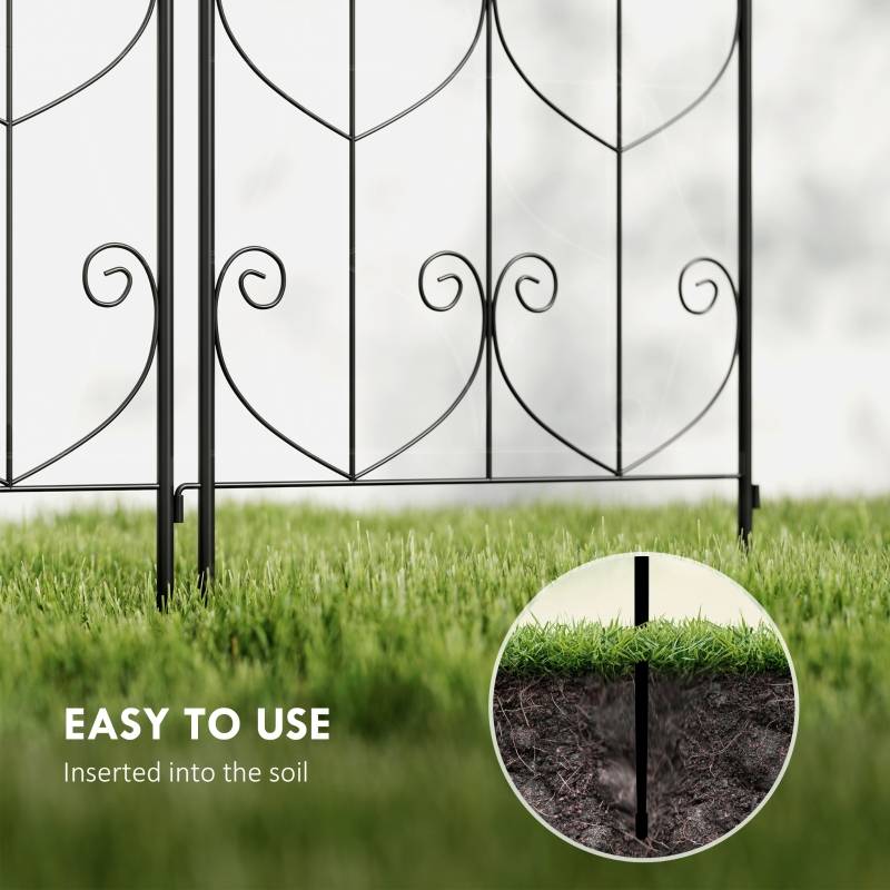 Treillis plantes grimpantes métal jardin support décoratif oiseaux noir 50x150cm - ComfortXL Outdoor Living - Image 4