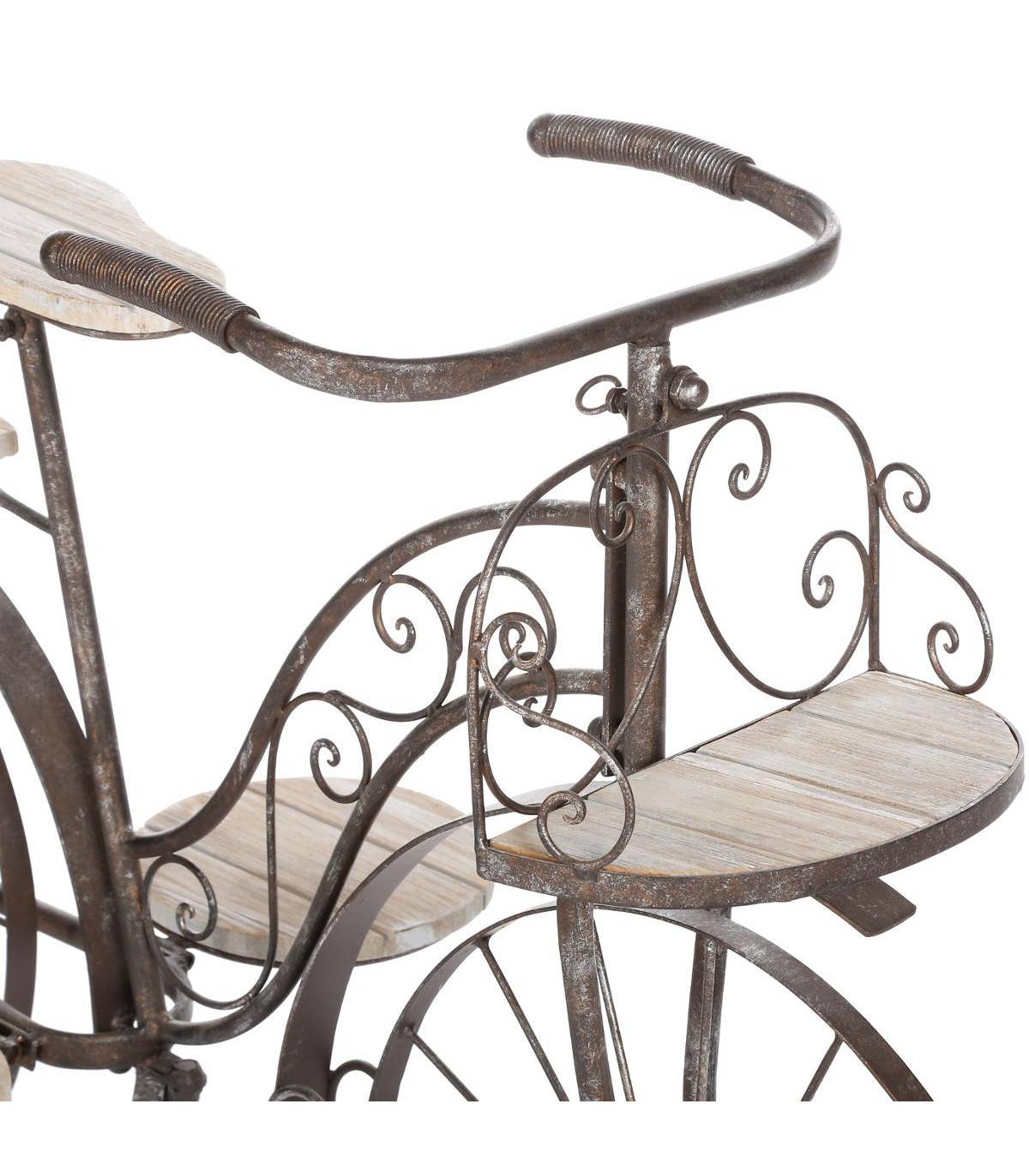 Porte plantes Vélo en Bois et Métal aspect vintage H 59 cm - Image 2