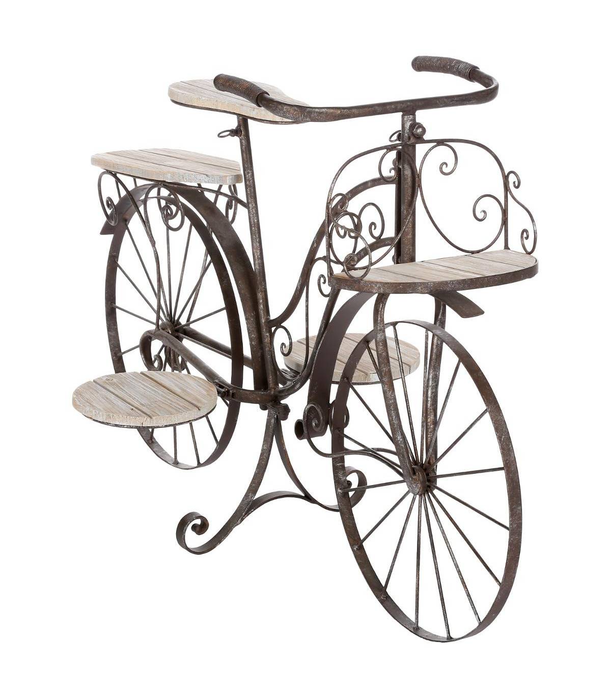 Porte plantes Vélo en Bois et Métal aspect vintage H 59 cm - Image 1
