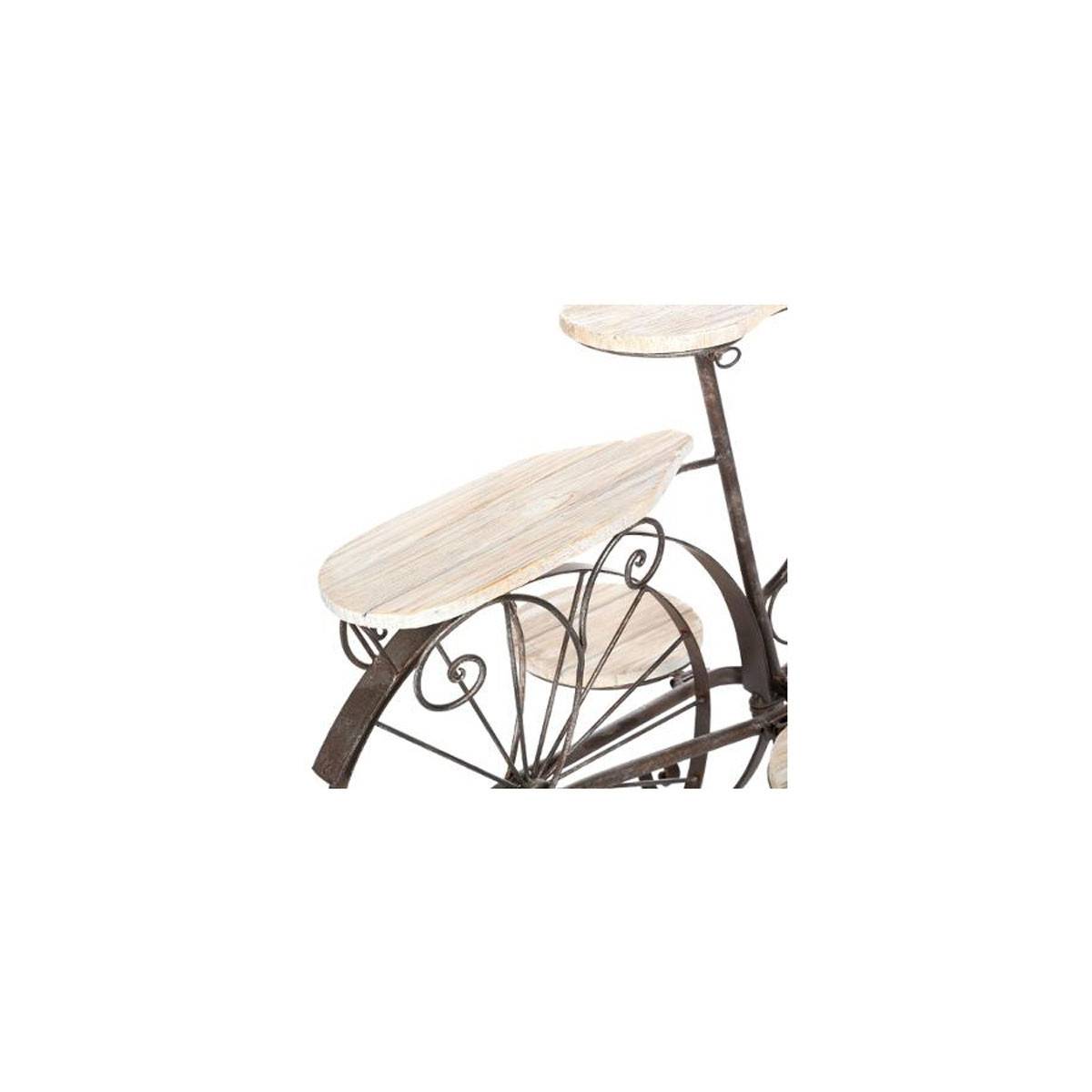 Porte plantes Vélo en Bois et Métal aspect vintage H 59 cm - Image 4