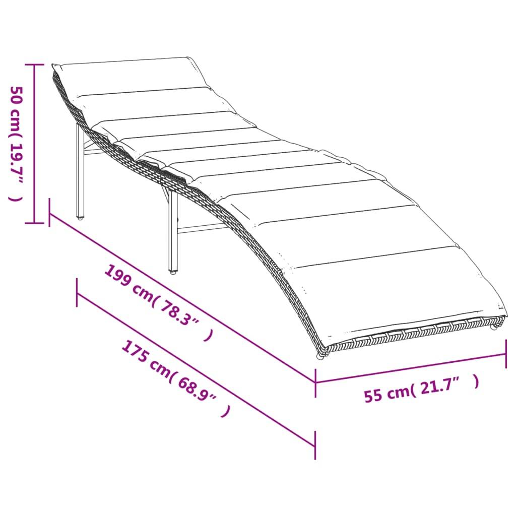 2 pcs Chaises longue | Transat | Bain de soleils avec coussins beige résine tressée - Image 9