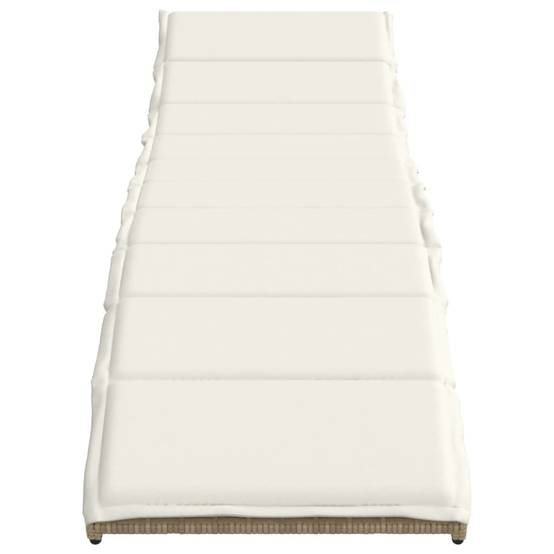 2 pcs Chaises longue | Transat | Bain de soleils avec coussins beige résine tressée - Image 4