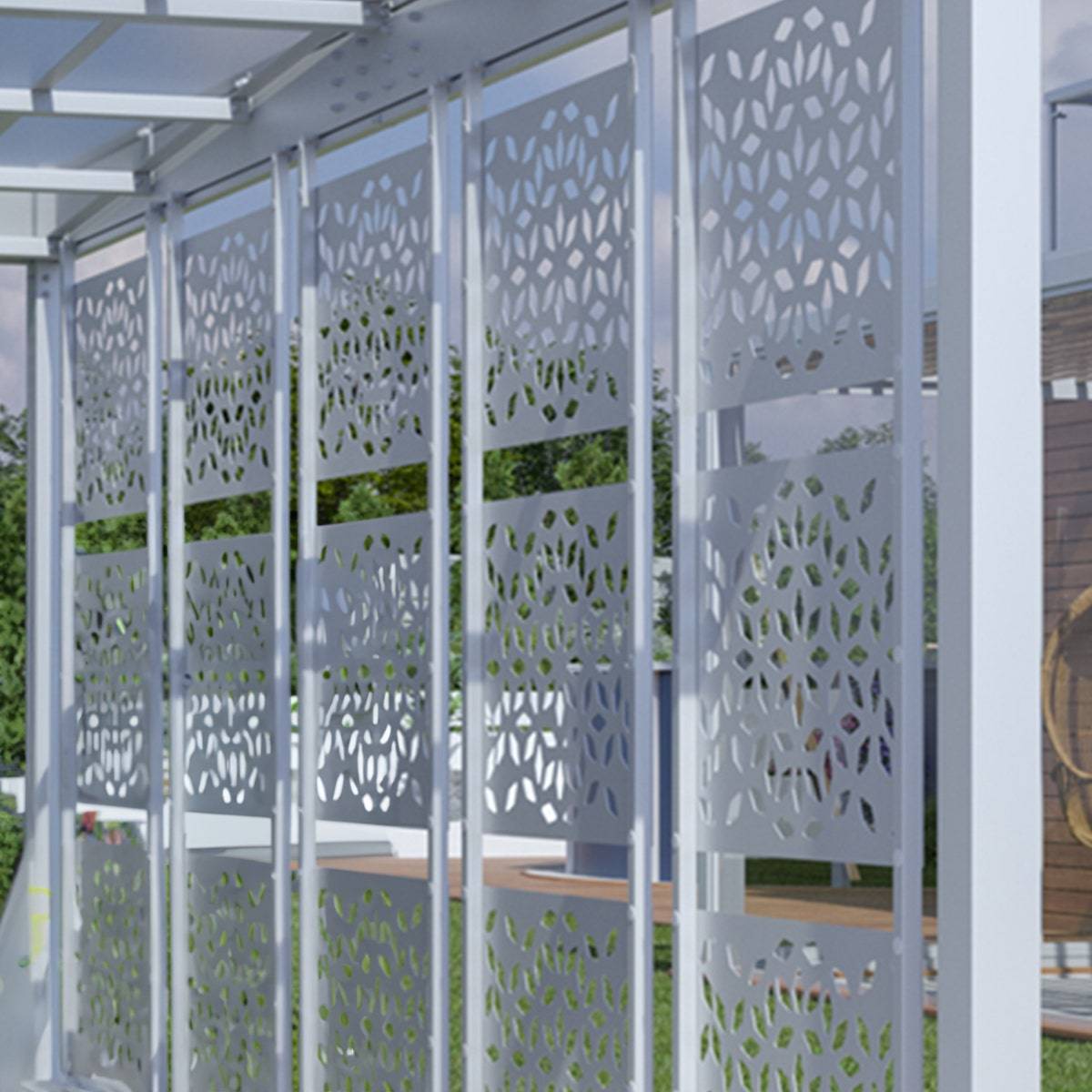 Trigano Jardin - Lot 5 claustras blancs RAL9016 carport Libeccio - Image 2