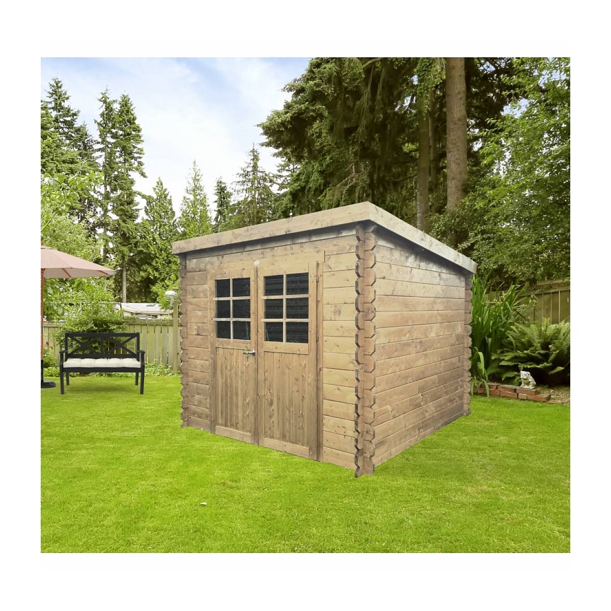 Abri de Jardin SOLID Hof - Maisonnette en Bois 2,48 x 2,48 m avec Ventilation
