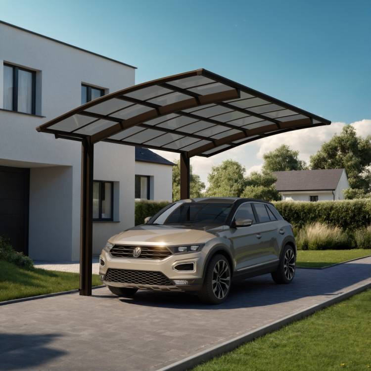 Carport PORTOFORTE rallongé Type 60 (charge toiture 75kg/m²) Anodisé Bronze Mat - XIMAX - Image 2