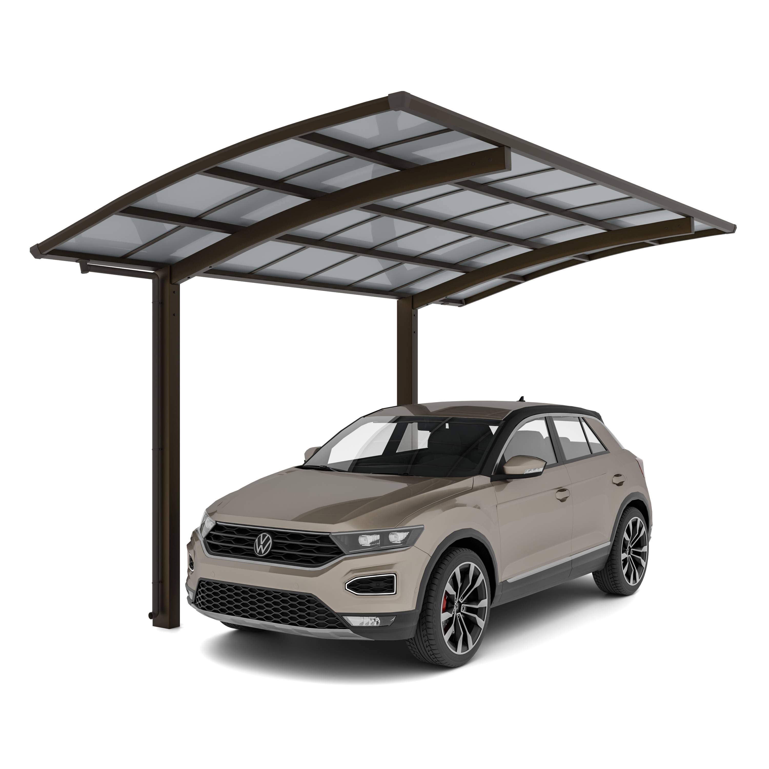 Carport PORTOFORTE rallongé Type 60 (charge toiture 75kg/m²) Anodisé Bronze Mat - XIMAX - Image 1