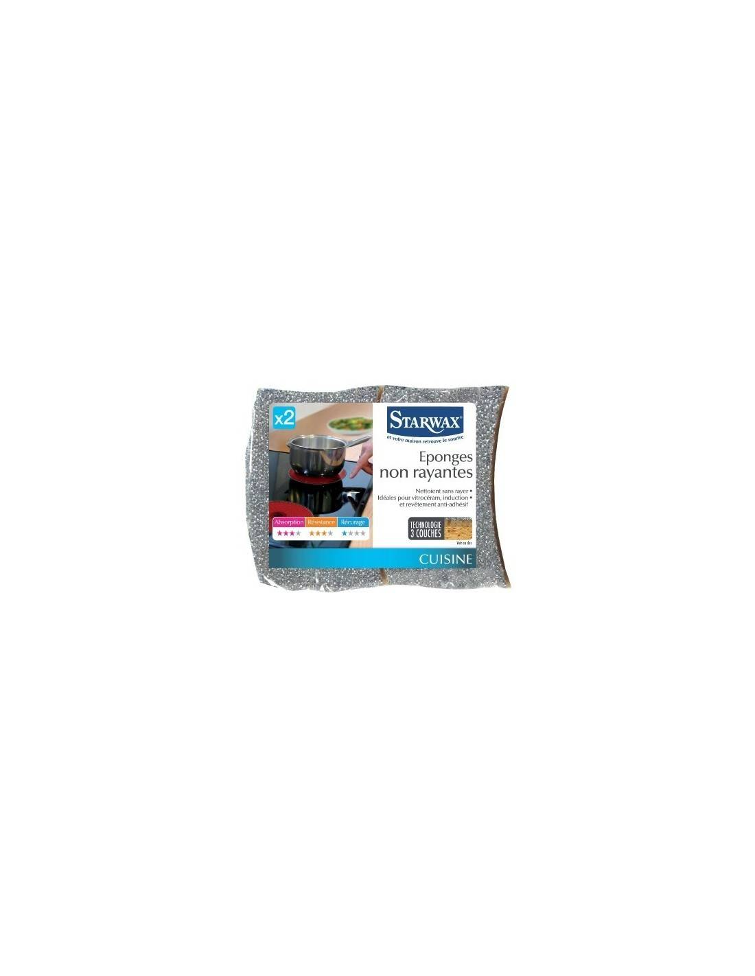 Starwax - éponge Non Rayante Argent X2 Nettoyage Doux Et Efficace Pour Surfaces Délicates - Starwax