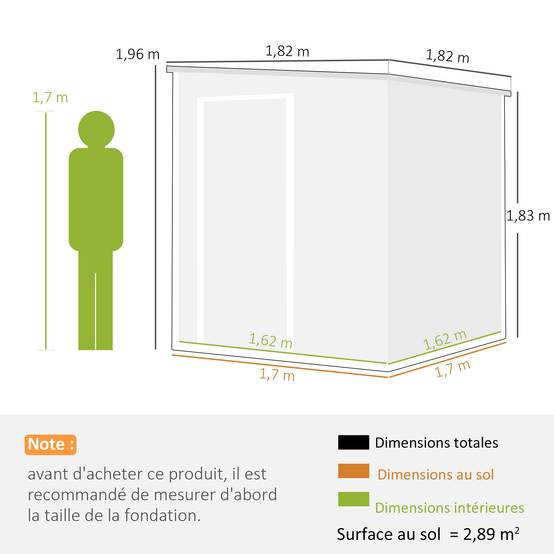 Abri de jardin aluminium avec plancher 3 fenêtres 2 aérations 182x182x183 cm aspect bois gris, cabane - Image 5