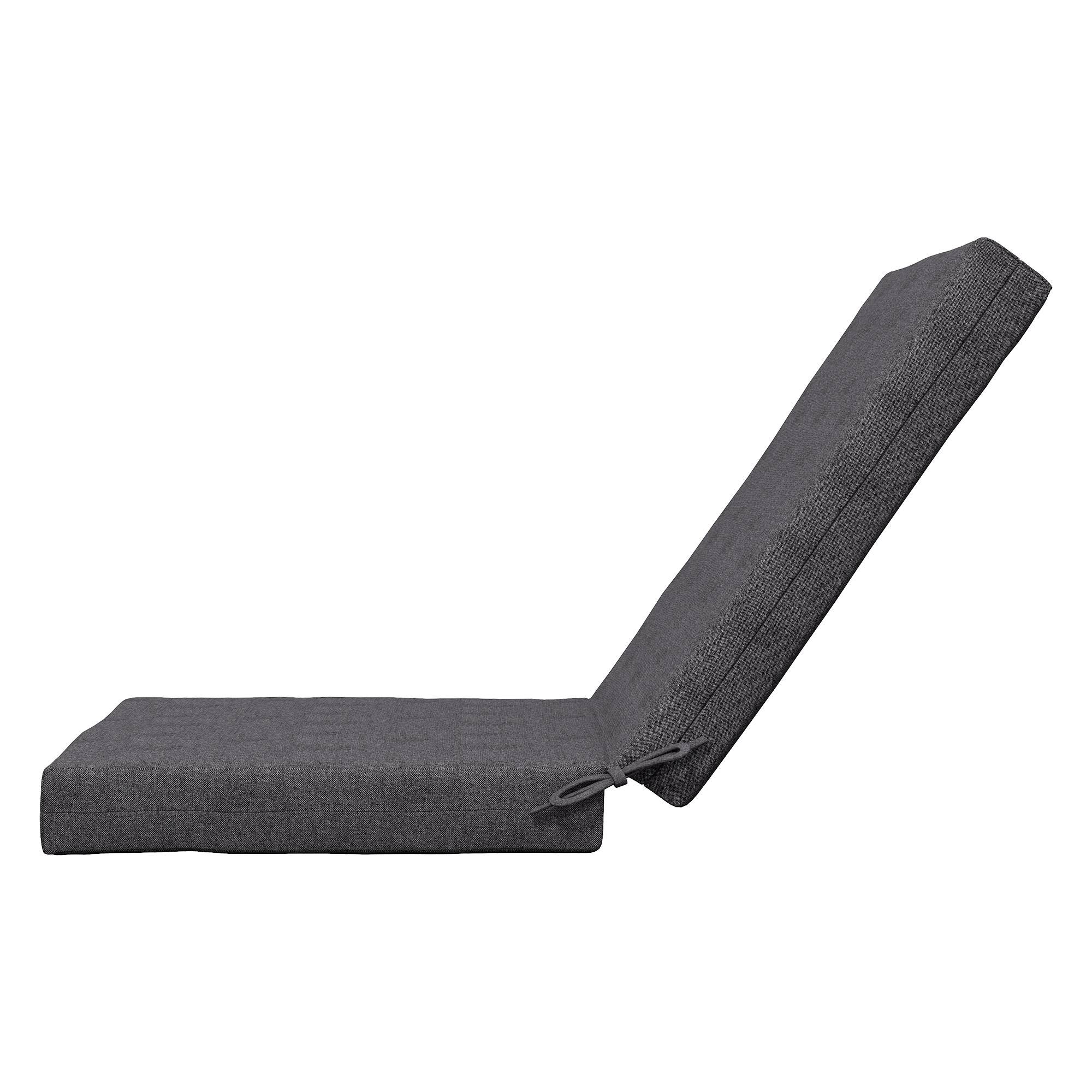 Lot de 2 coussins d'extérieur pour fauteuil chaise à dossier avec attaches rembourrage 8 cm, 112L x 51l cm, gris foncé - Image 10