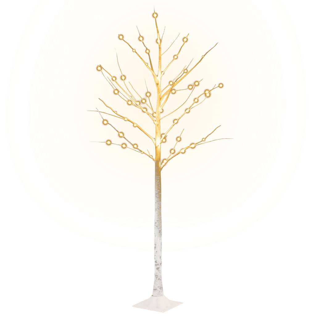 Vidaxl - Bouleau blanc à LED 72 LED Blanc chaud 150 cm vidaXL 345143 - Image 2