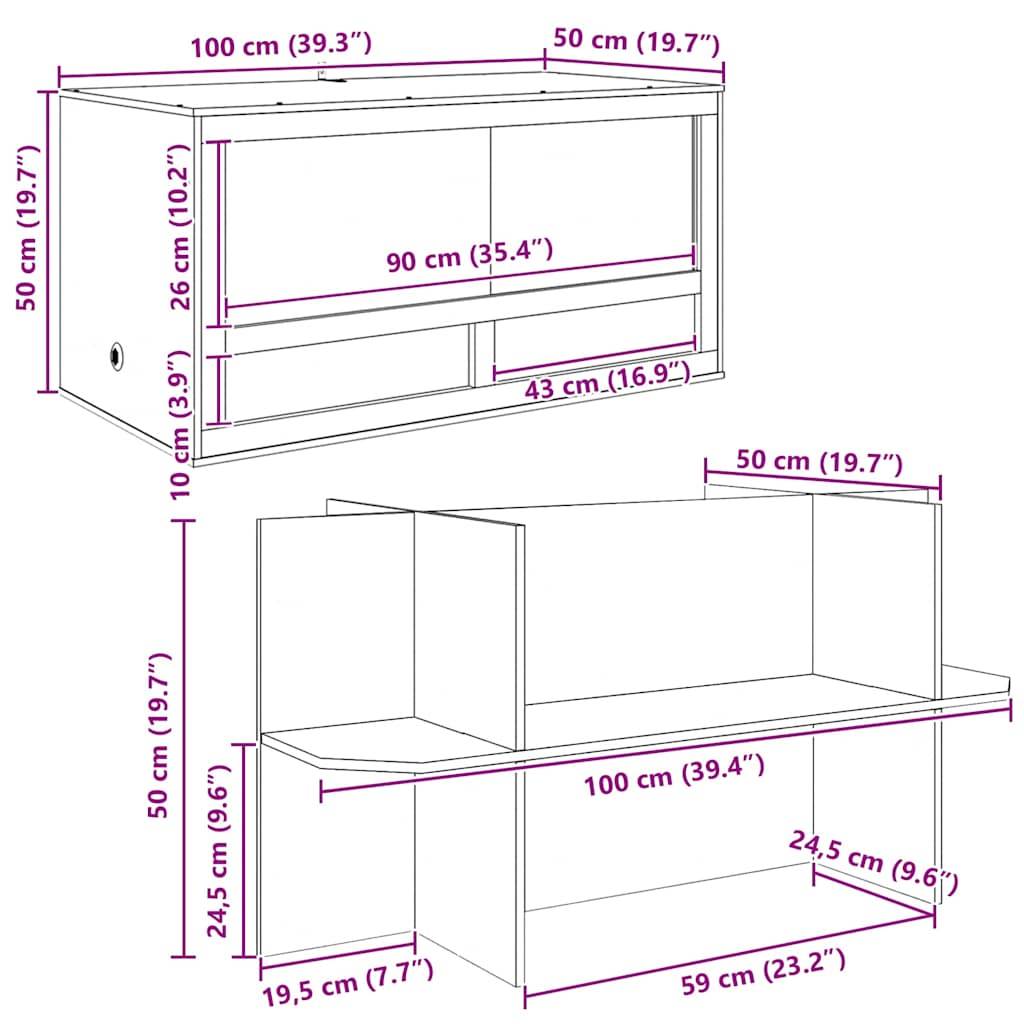 Vidaxl - Terrarium Marron 100 x 50 x 100 cm OSB vidaXL 3397883 - Image 3