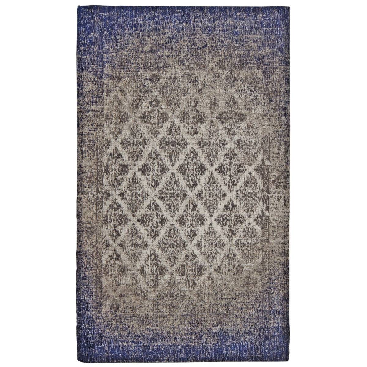 Aubry Gaspard - Tapis jacquard bleu 110 cm - Image 1