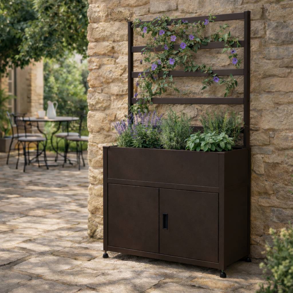 Couleurs du monde - Treillis Timea marron petit format – support végétal décoratif pour armoire Tessa - Image 5