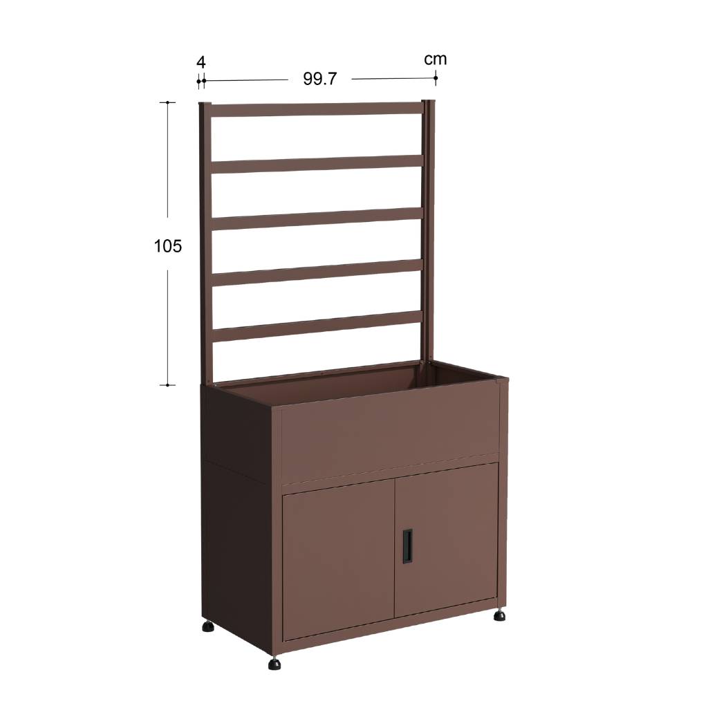 Couleurs du monde - Treillis Timea marron petit format – support végétal décoratif pour armoire Tessa - Image 2