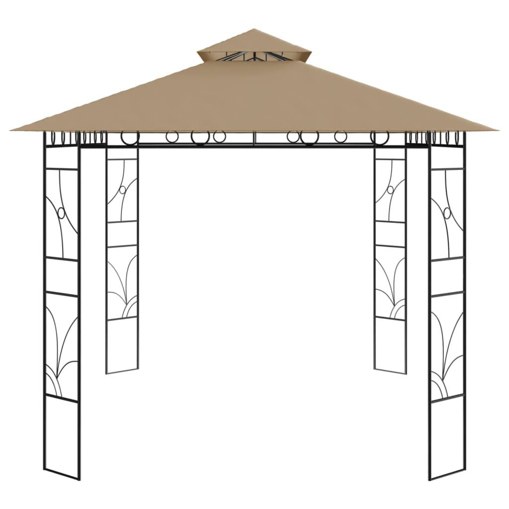Pergola Jardin - Tonnelle de jardin - Belvédère 4x3x2,7 m Taupe 160 g/m² MI47 - Image 3